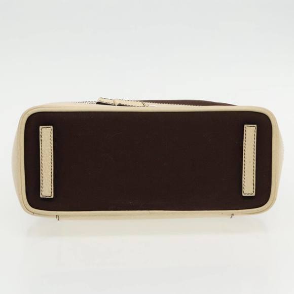 PRADA Hand Bag Canvas Silver Brown Auth 96183 - Picture 5 of 16